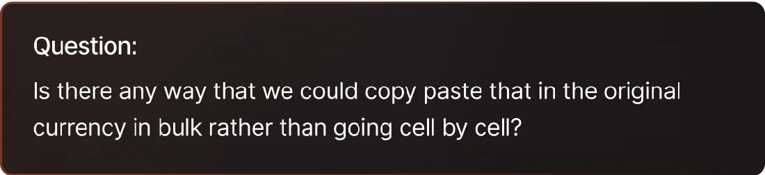 A question captured from the call